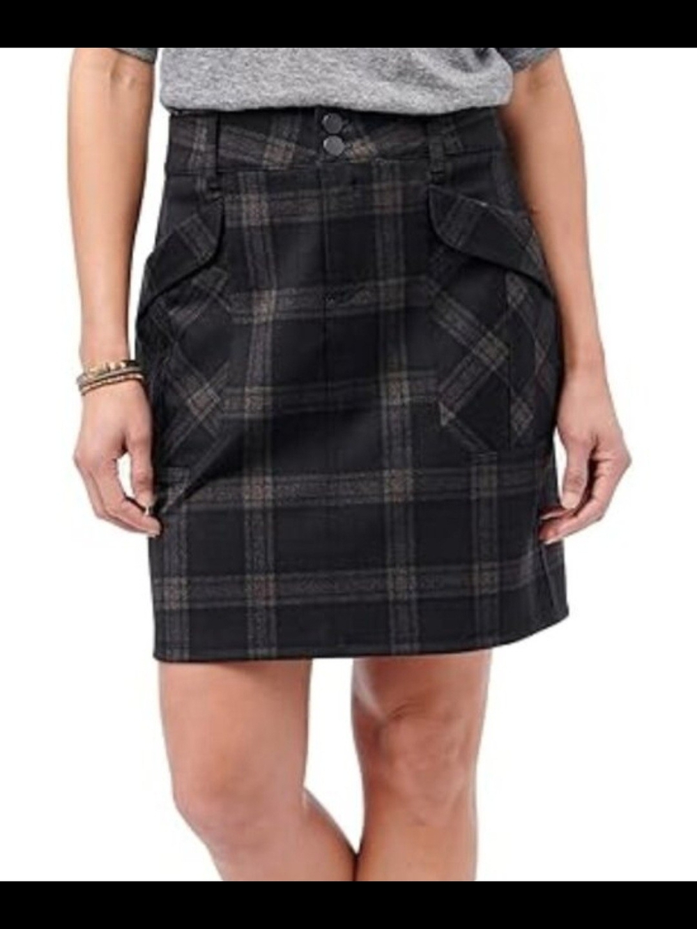 Democracy Black Plaid Mini Skirt
